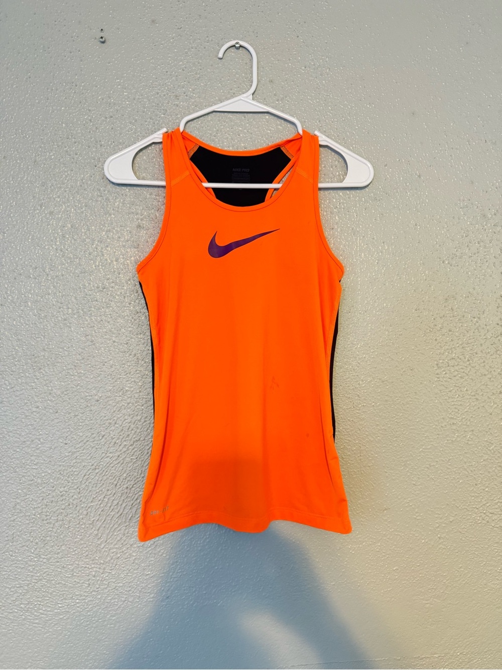 Nike Women's Orange Tank Top with Black Accents